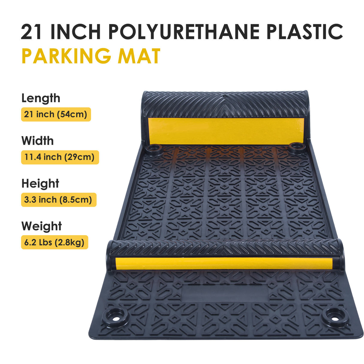4PCS Car Parking Mat with Reflective Stripe - top-down view