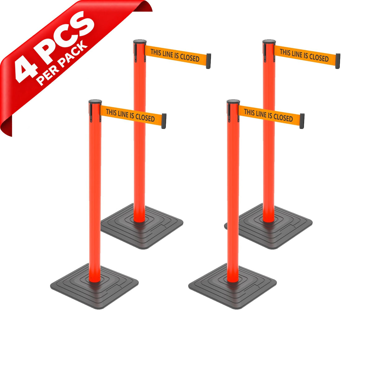 10ft Retractable Belt Stanchion Barrier - with accessories