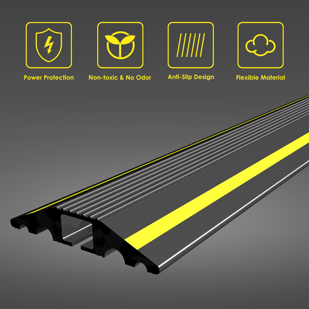 5-Channel Rubber Cord Protector