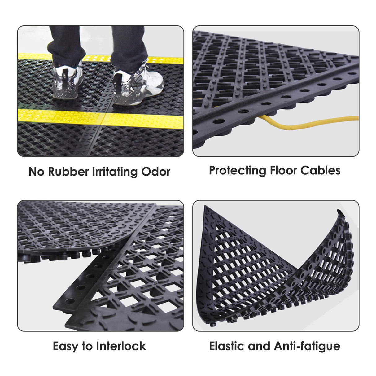 8 PCS Assemble to 21 SQFT Anti fatigue Interlocking Drainage Mat Modular for Kitchen Floor , Entrance, Workplace