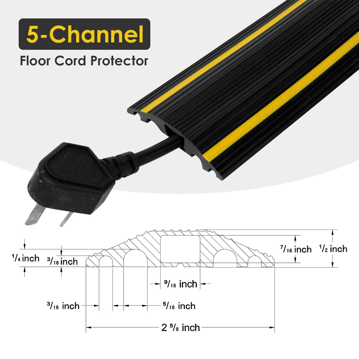 5-Channel Rubber Cord Protector