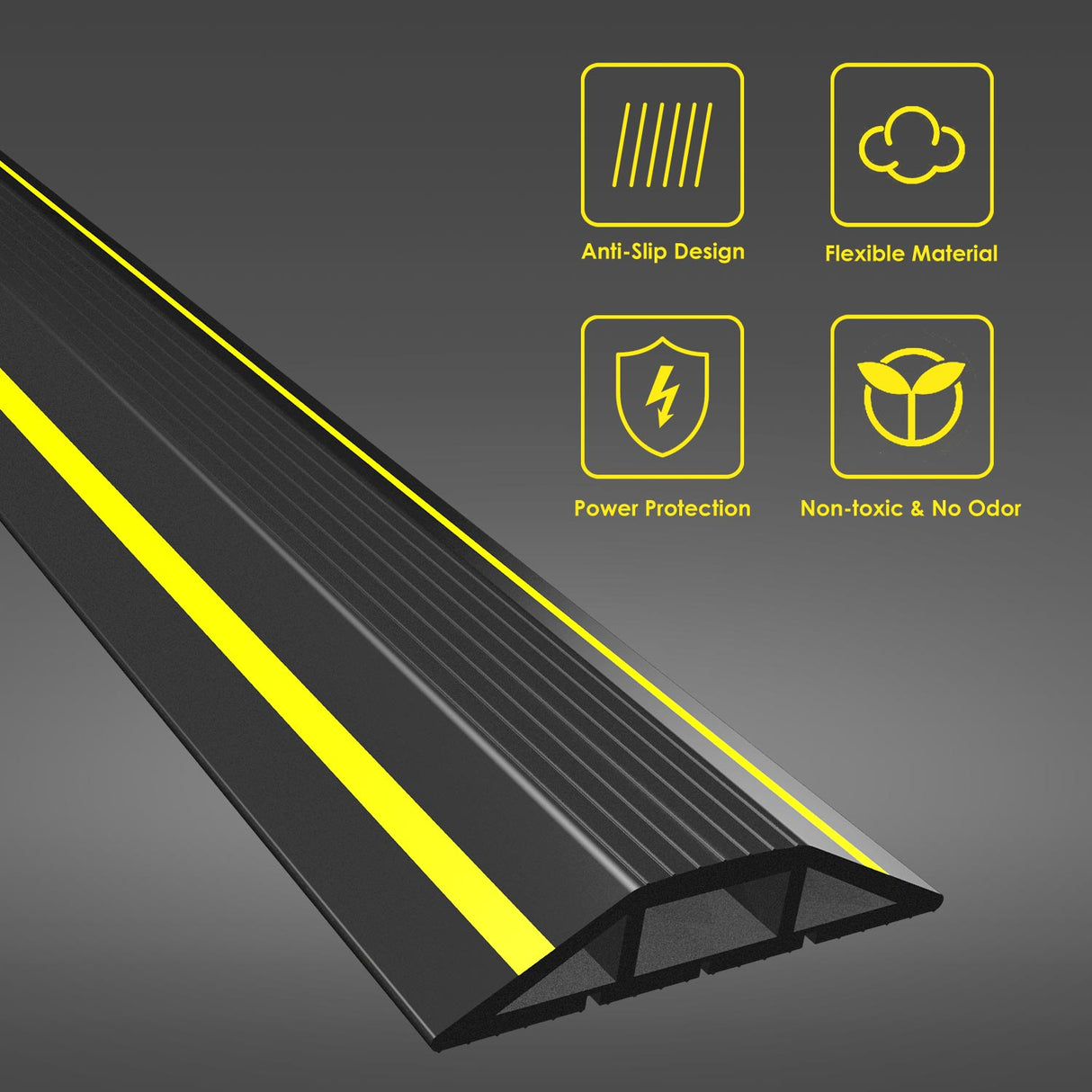 3-Channel Rubber Cord Protector