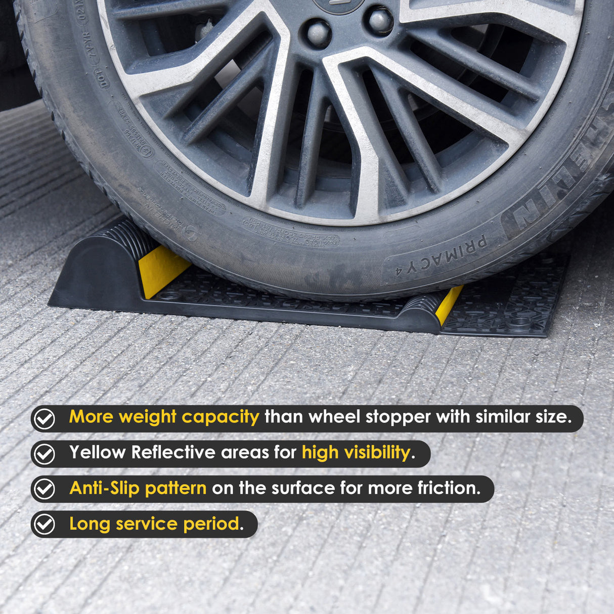 4PCS Car Parking Mat with Reflective Stripe - product dimensions