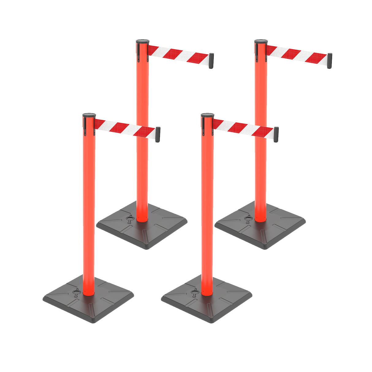 10ft Retractable Belt Stanchion Barrier - top-down view