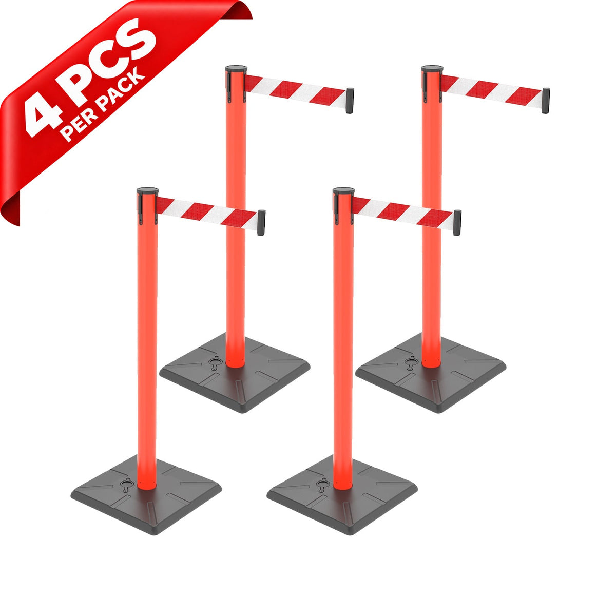 10ft Retractable Belt Stanchion Barrier - top-down view