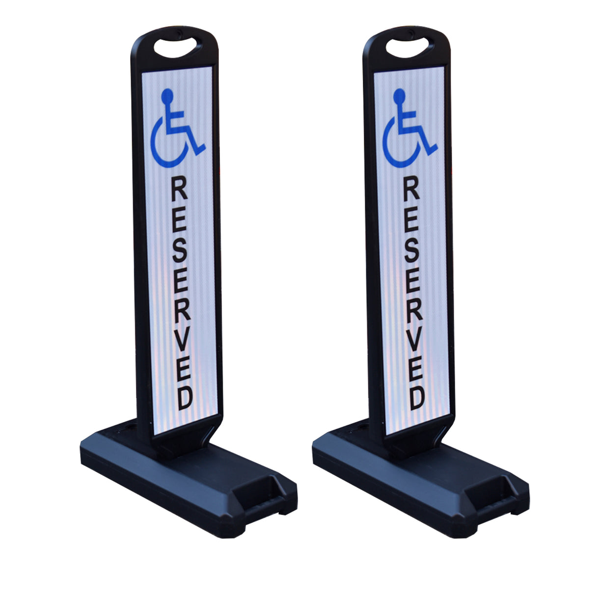 Vertical Panel with Pedestrian Cross Sign,Valet Parking,No Parking,ADA Sign - full setup