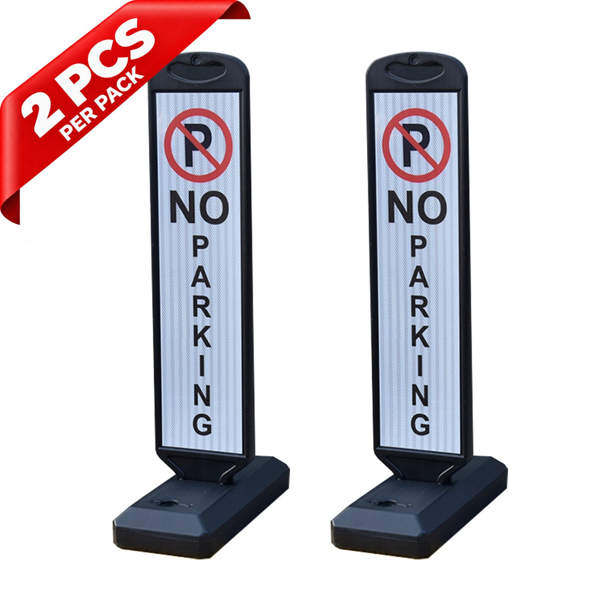 Vertical Panel with Pedestrian Cross Sign,Valet Parking,No Parking,ADA Sign - packaging and contents