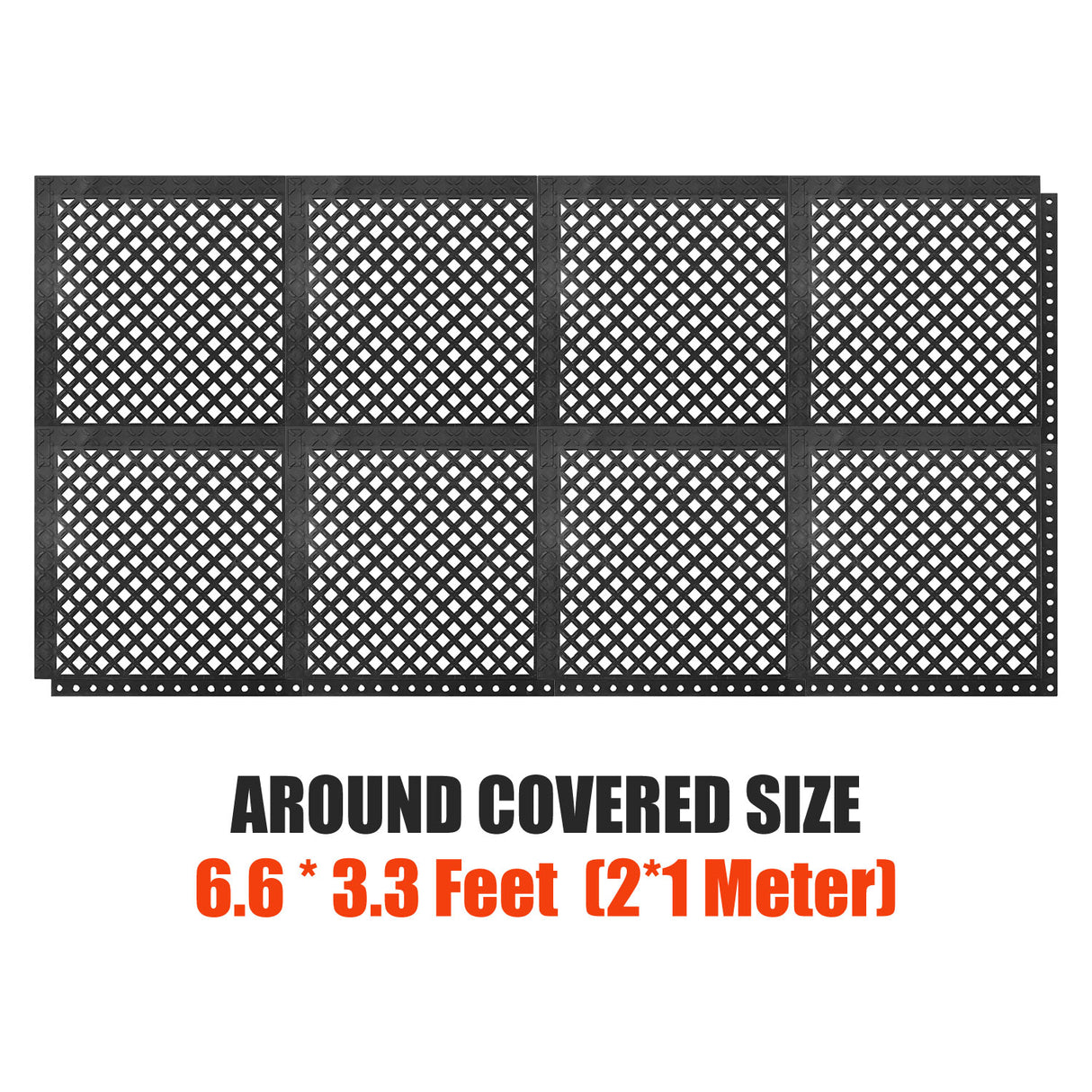 8 PCS Assemble to 21 SQFT Anti fatigue Interlocking Drainage Mat Modular for Kitchen Floor , Entrance, Workplace