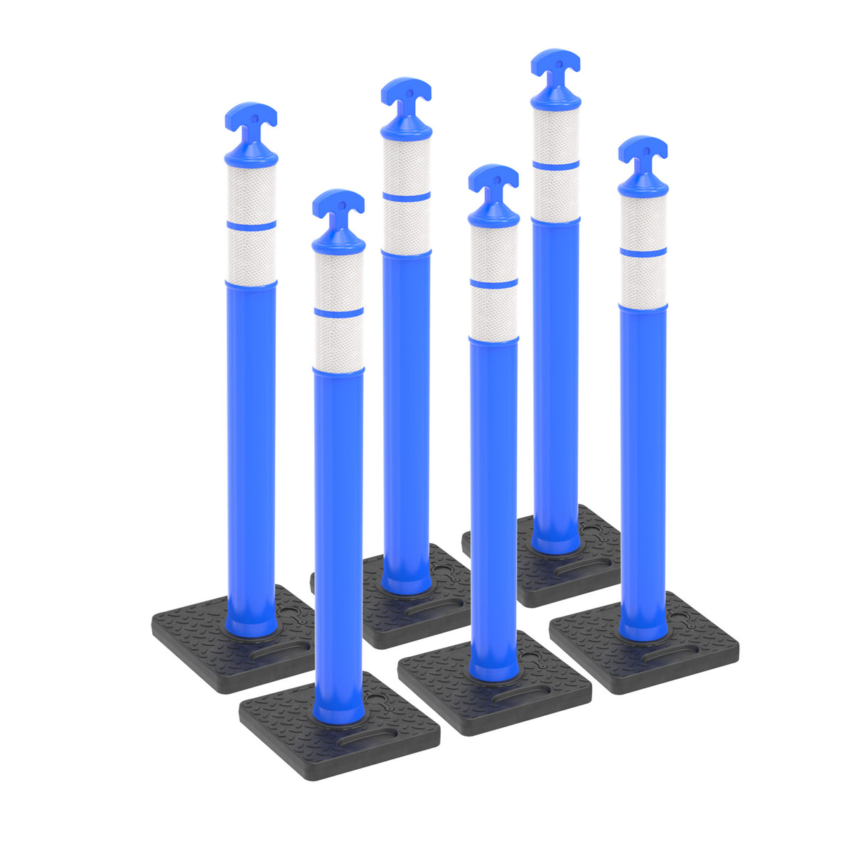 6PCS T-Top Delineator Post with Rubber /Water Filled Base - product dimensions