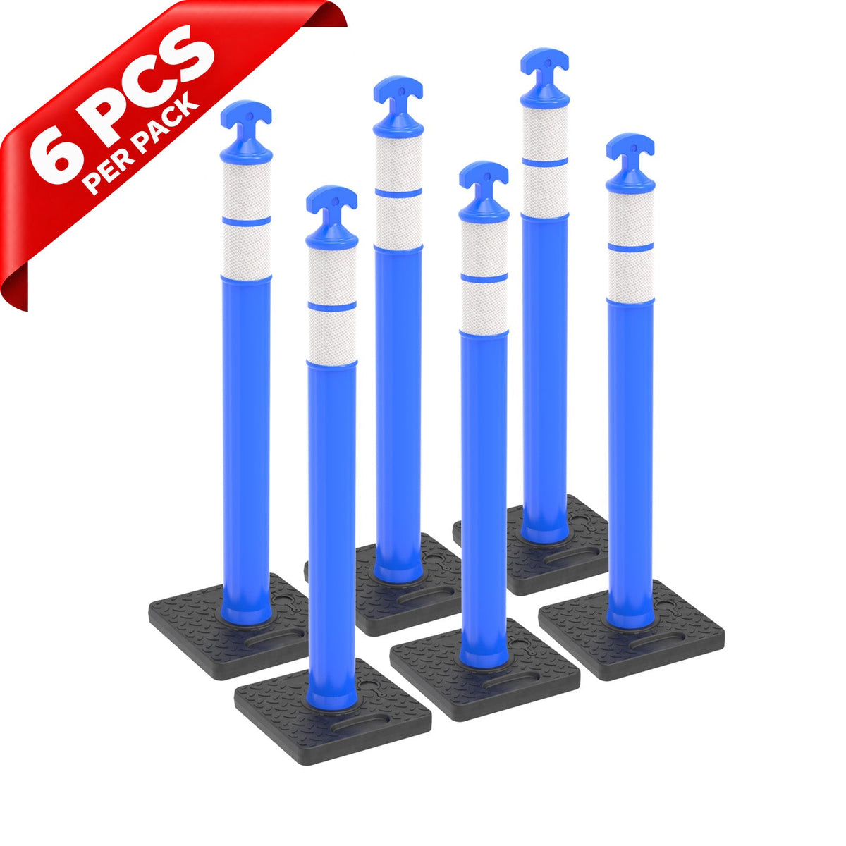 6PCS T-Top Delineator Post with Rubber /Water Filled Base - product dimensions