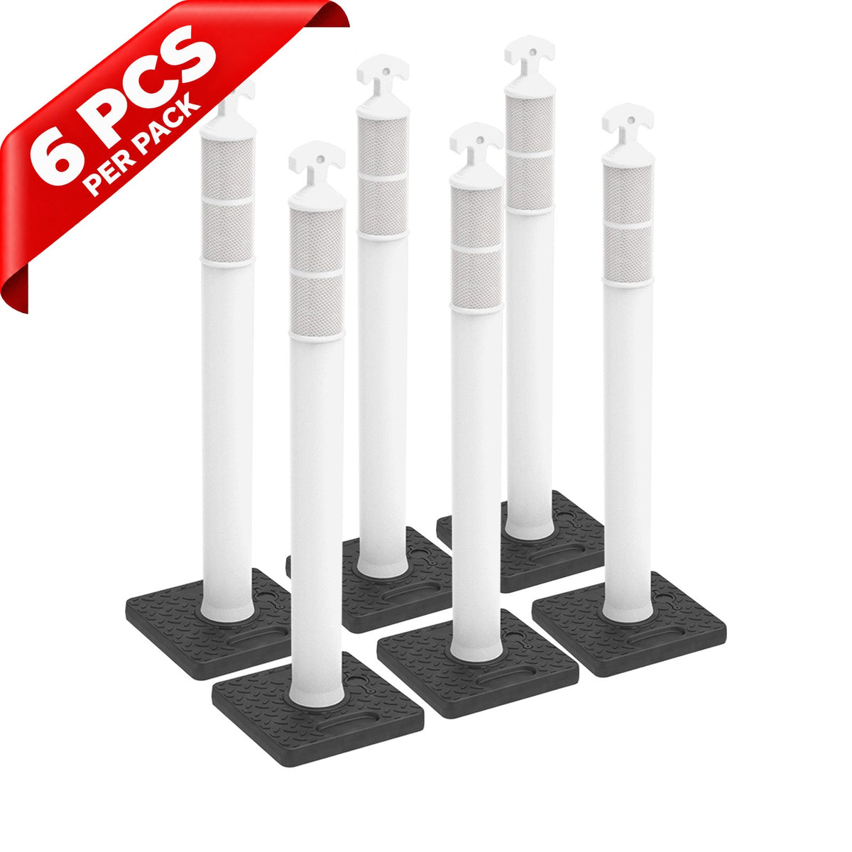 6PCS T-Top Delineator Post with Rubber /Water Filled Base - close-up detail