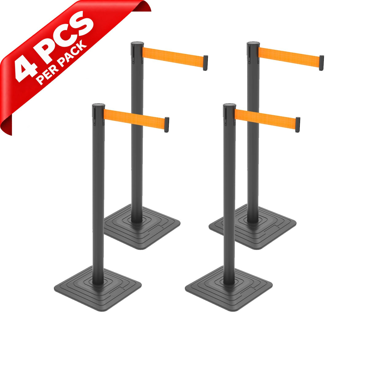 10ft Retractable Belt Stanchion Barrier - side angle