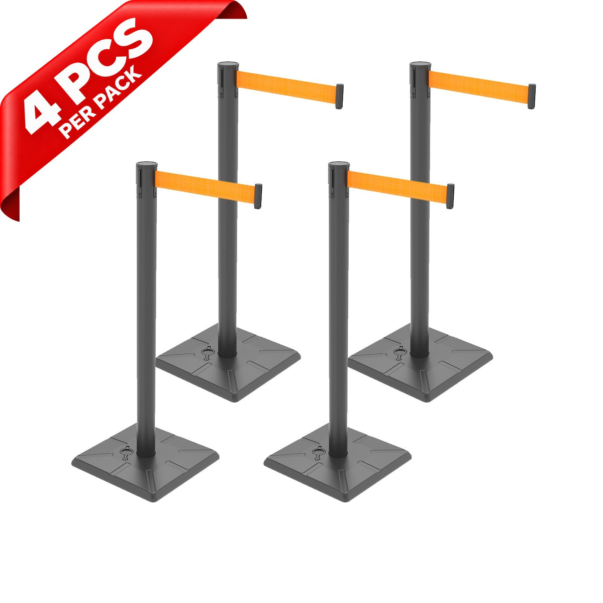 10ft Retractable Belt Stanchion Barrier - front view