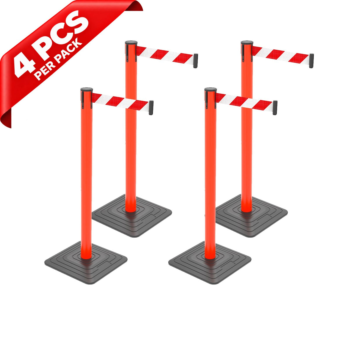 10ft Retractable Belt Stanchion Barrier - front view