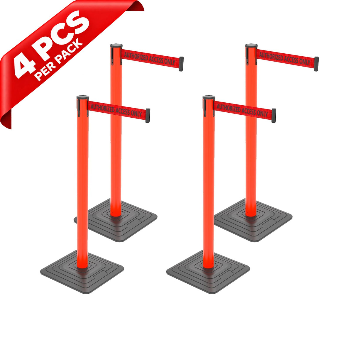 10ft Retractable Belt Stanchion Barrier - full setup