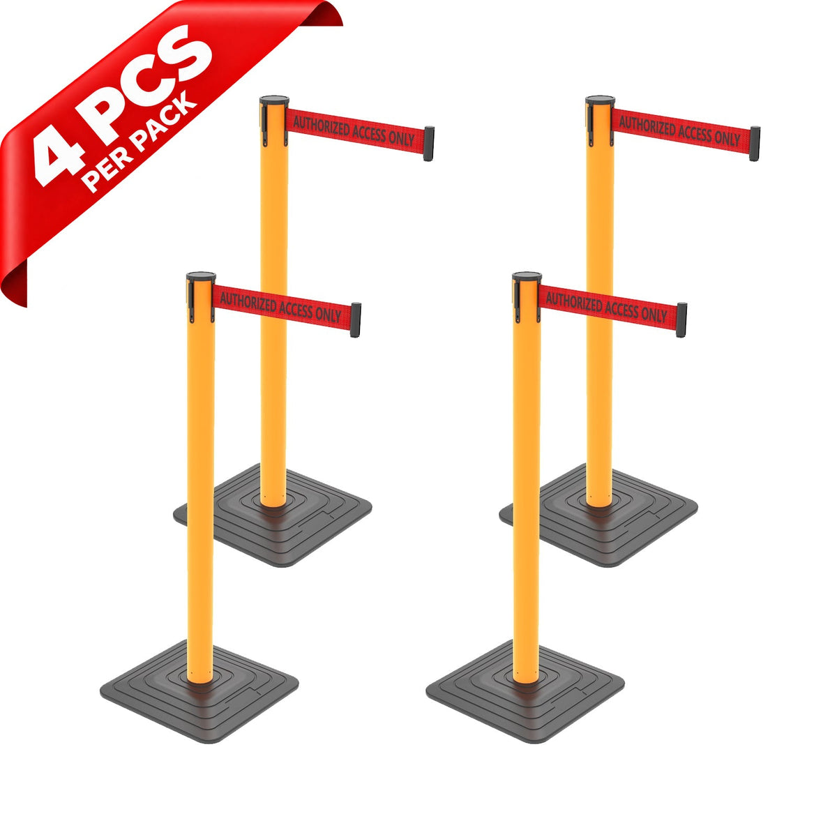 10ft Retractable Belt Stanchion Barrier - in use on site