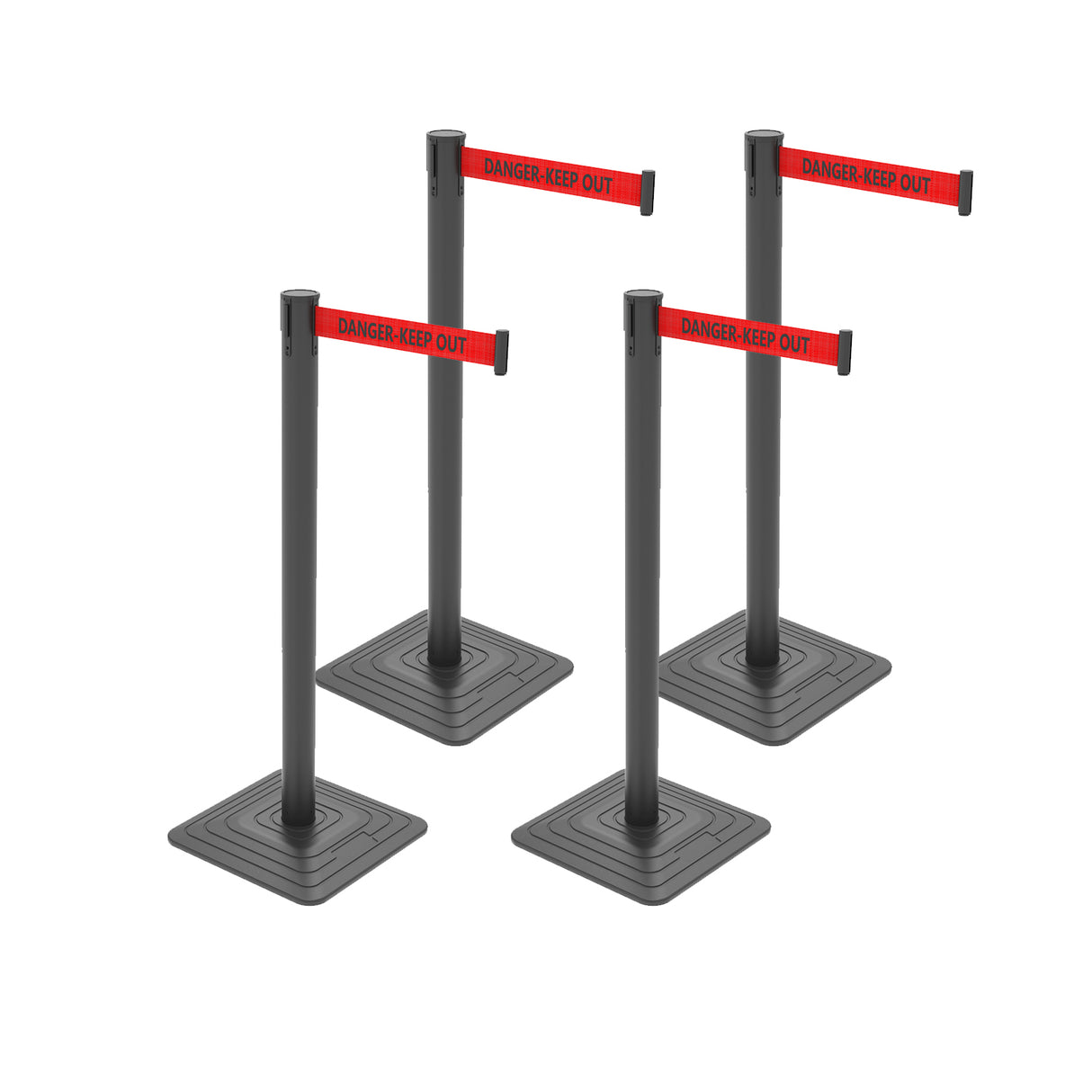 10ft Retractable Belt Stanchion Barrier - front view