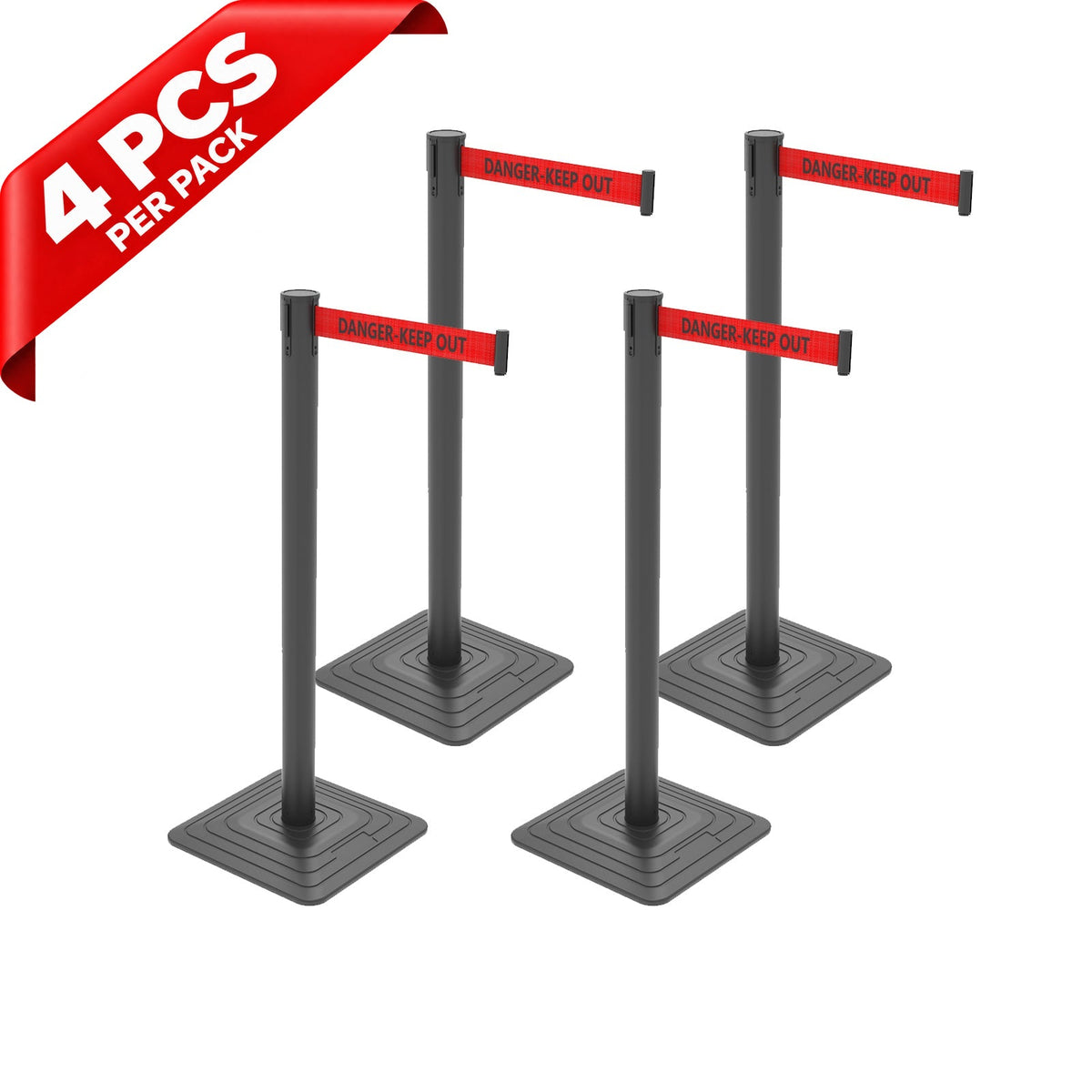 10ft Retractable Belt Stanchion Barrier - front view