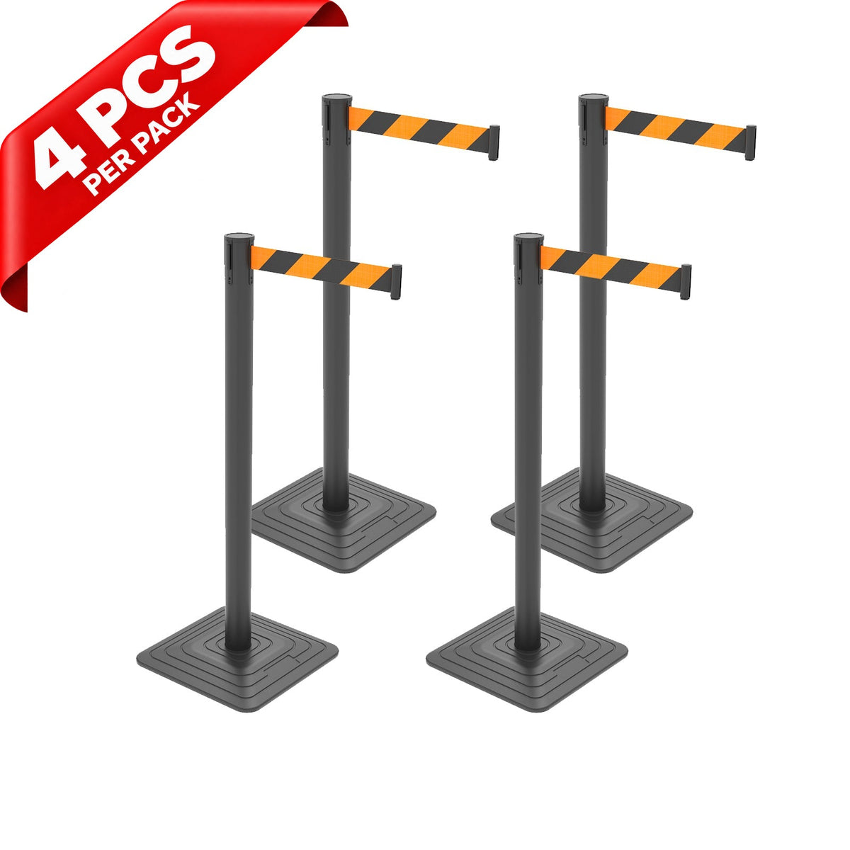 10ft Retractable Belt Stanchion Barrier - in use on site