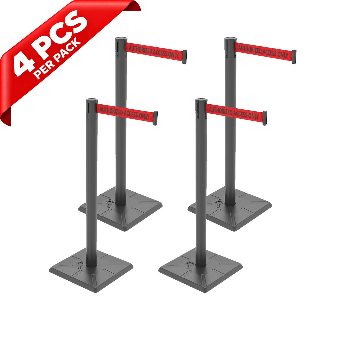 10ft Retractable Belt Stanchion Barrier - with accessories