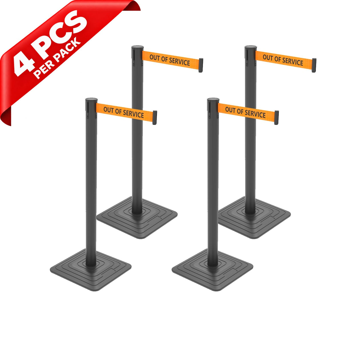 10ft Retractable Belt Stanchion Barrier - top-down view