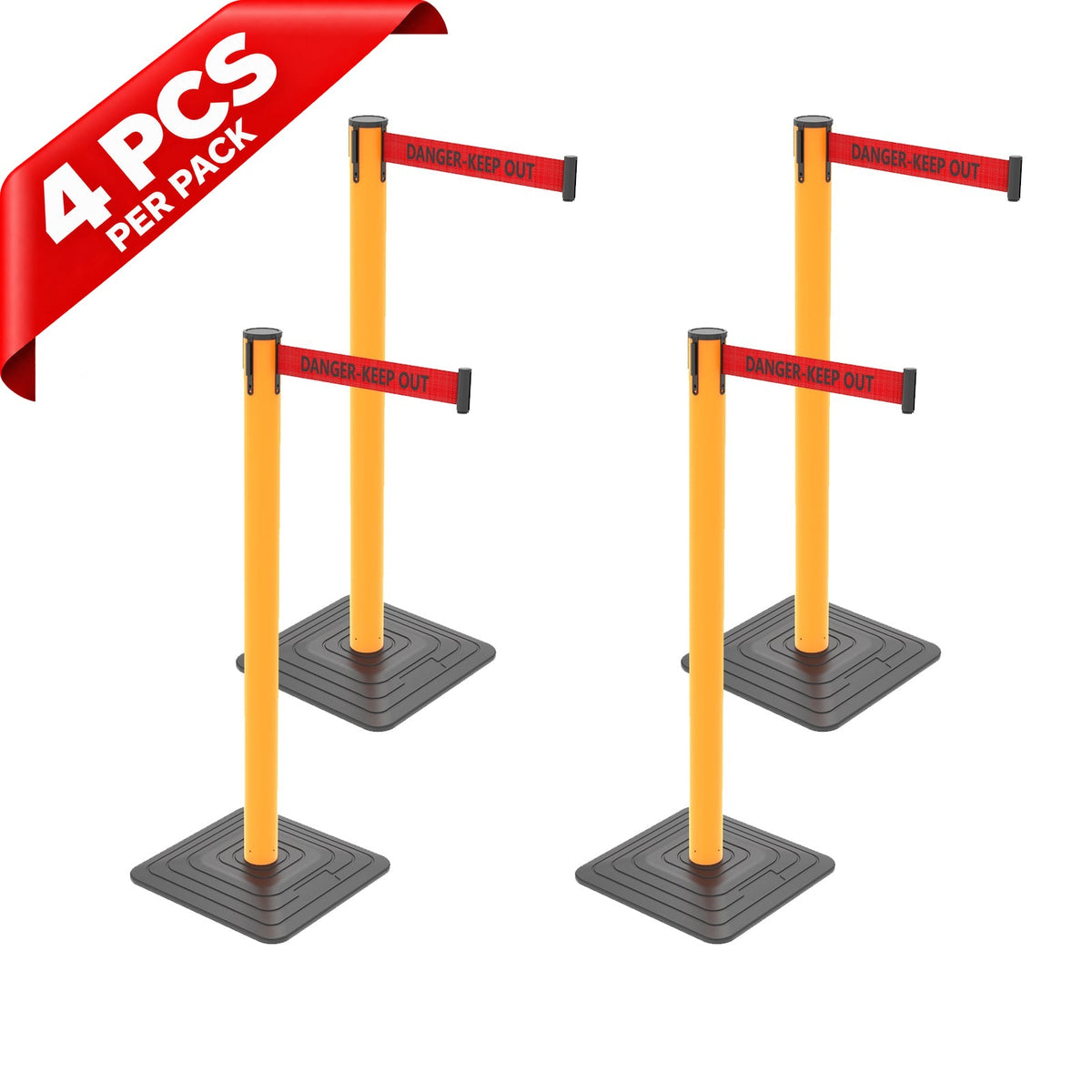 10ft Retractable Belt Stanchion Barrier - product dimensions