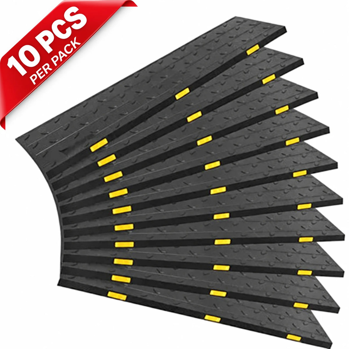 Anti-Slip Rubber Stair Treads with Reflector & Self-Adhesive Tape 10PCS - 10 PCS per pack