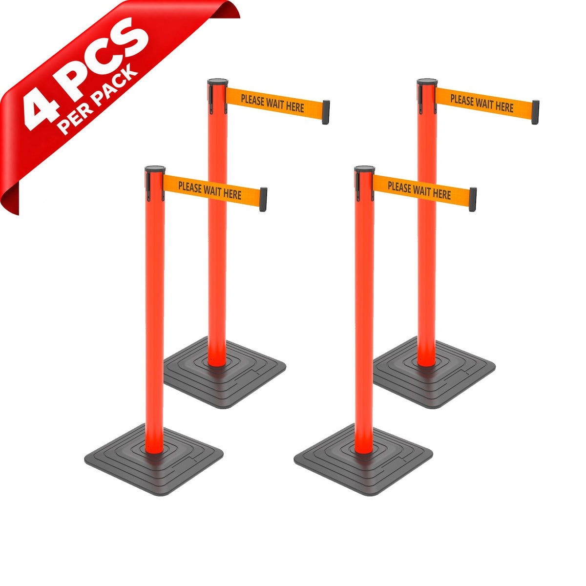 10ft Retractable Belt Stanchion Barrier - in use on site