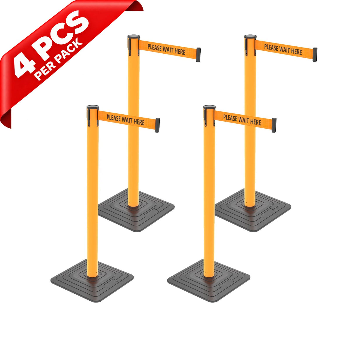 10ft Retractable Belt Stanchion Barrier - with accessories