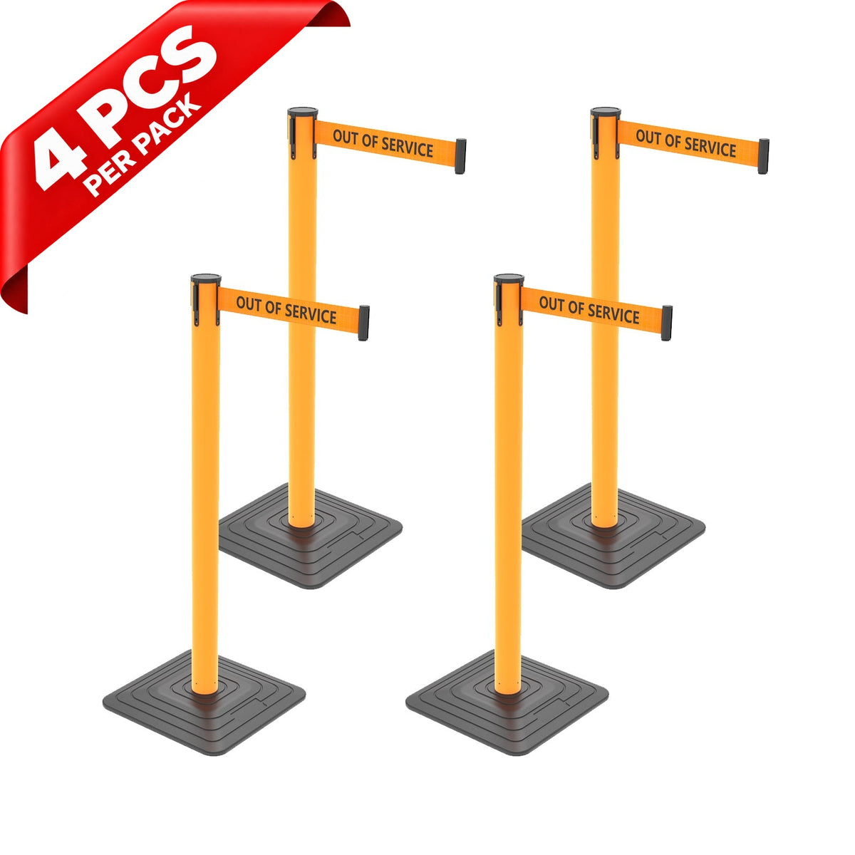 10ft Retractable Belt Stanchion Barrier - full setup