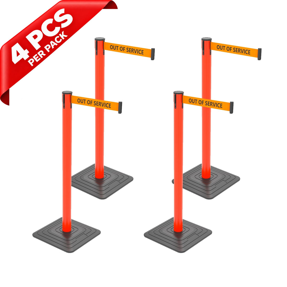 10ft Retractable Belt Stanchion Barrier - product dimensions