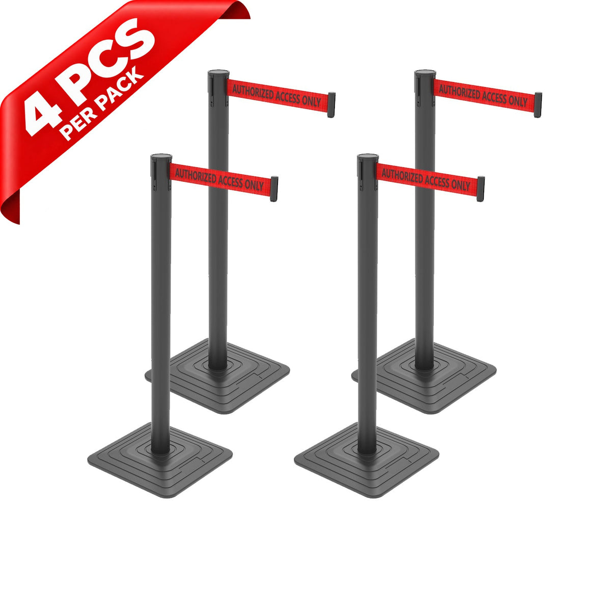 10ft Retractable Belt Stanchion Barrier - full setup