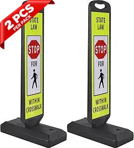 Vertical Panel with Pedestrian Cross Sign,Valet Parking,No Parking,ADA Sign - front view