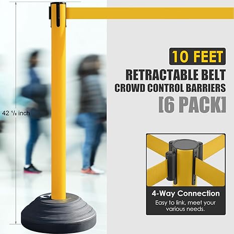 Plastic Retractable Stanchion with 10 ft Black Belt