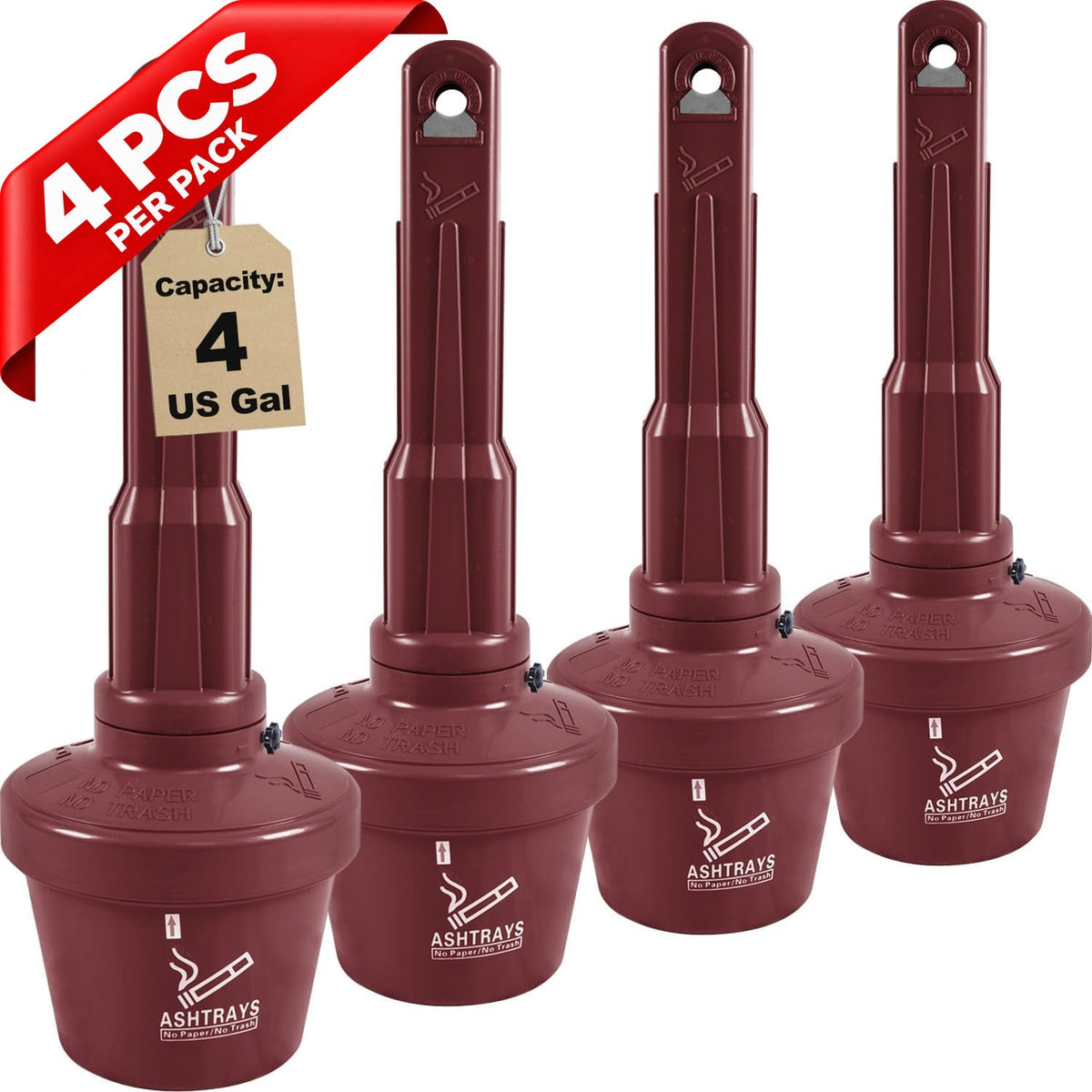 Outdoor AshTray Cigarette Butt Receptacle Disposal - top-down view