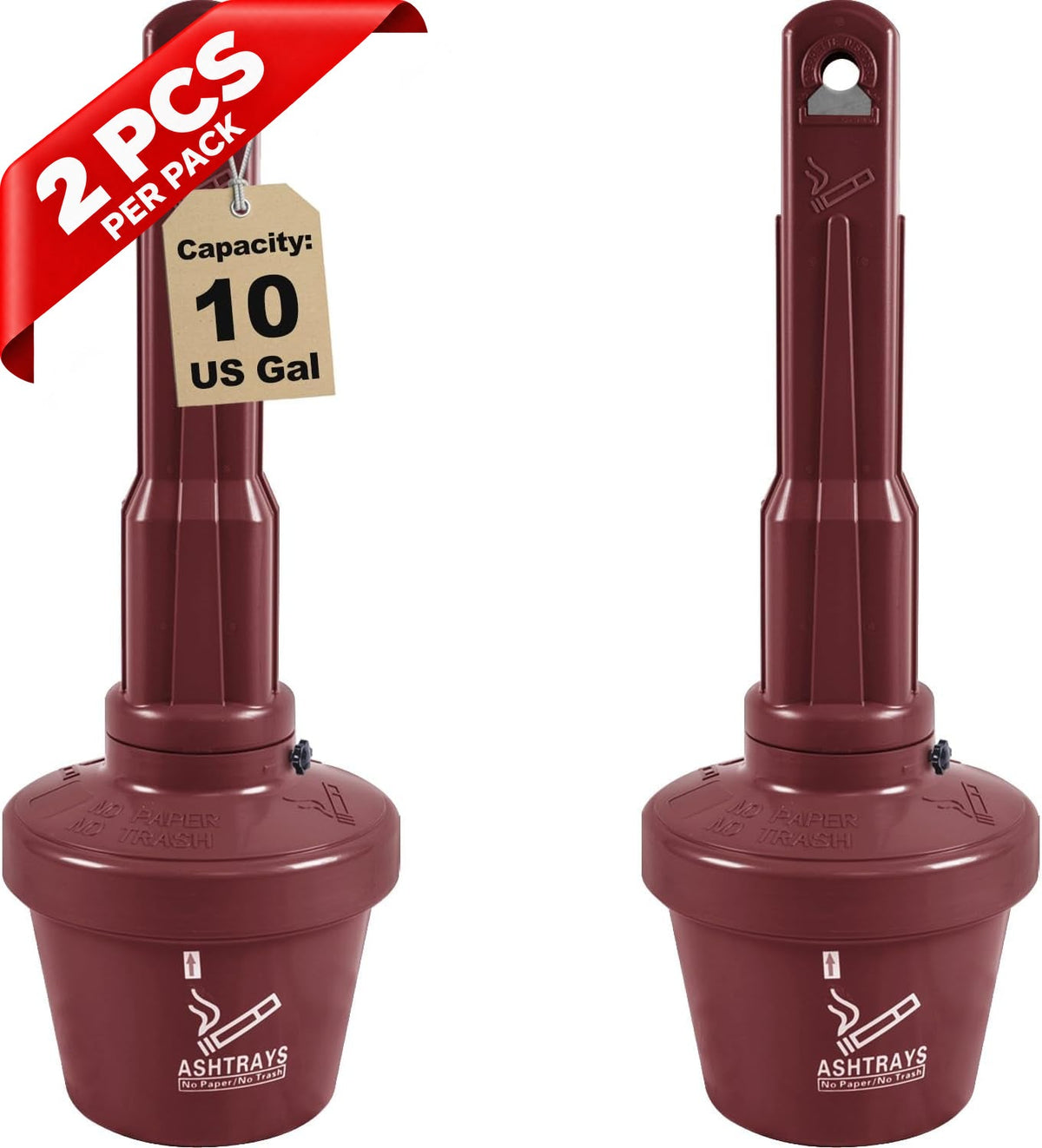 Outdoor AshTray Cigarette Butt Receptacle Disposal - side angle