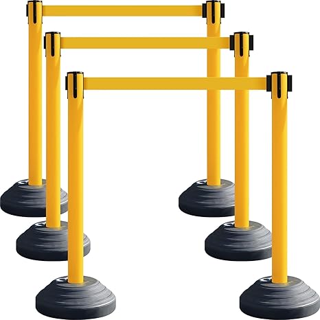 Plastic Retractable Stanchion with 10 ft Black Belt