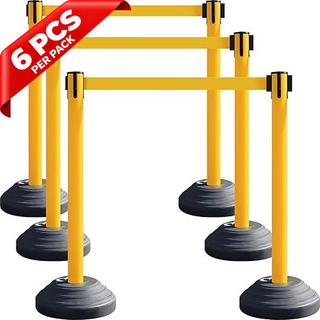 Plastic Retractable Stanchion with 10 ft Black Belt - with accessories