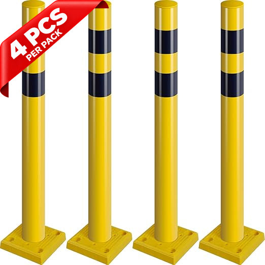 SpringBack Safety Bollard - 4 Pack (36"/42" H, 4" D) - side angle