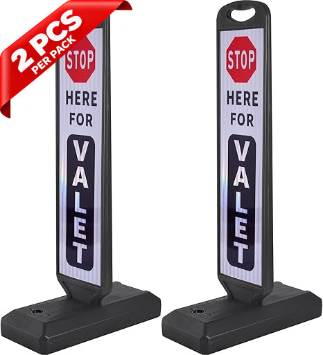 Vertical Panel with Pedestrian Cross Sign,Valet Parking,No Parking,ADA Sign - comparison view