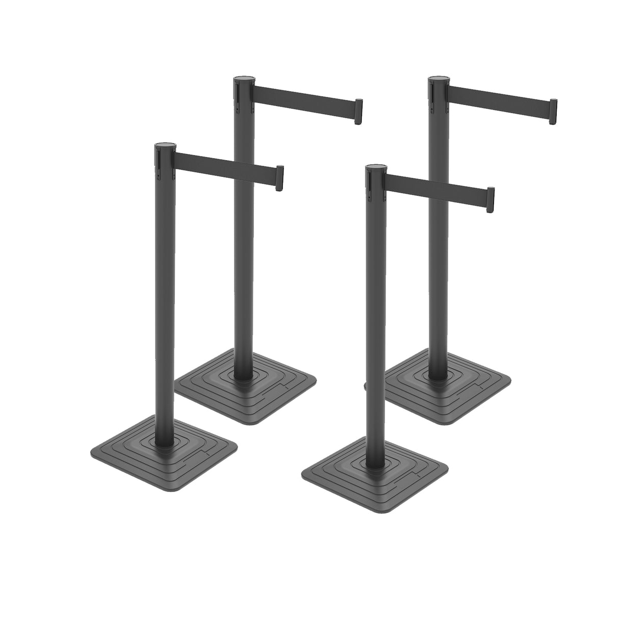 10ft Retractable Belt Stanchion Barrier - top-down view