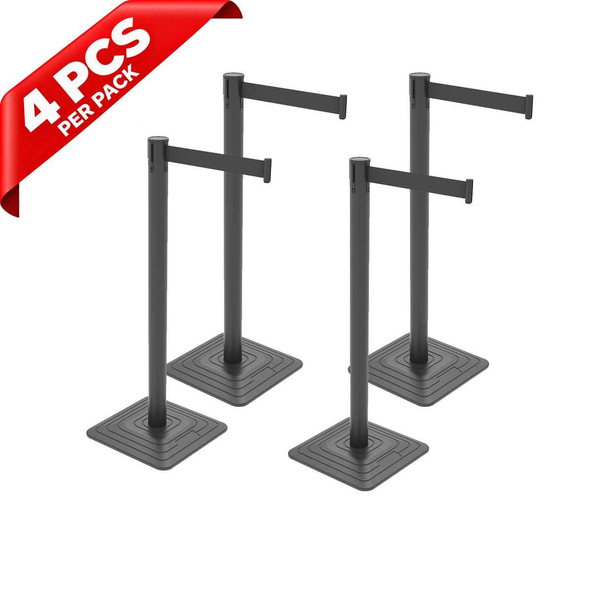 10ft Retractable Belt Stanchion Barrier - top-down view