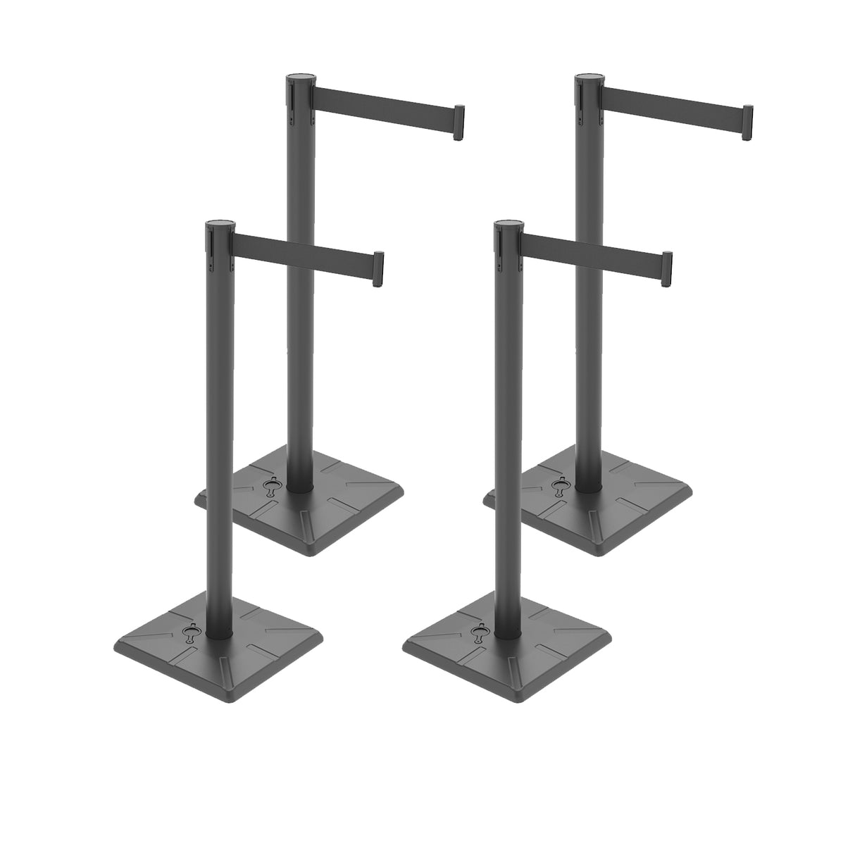10ft Retractable Belt Stanchion Barrier - side angle
