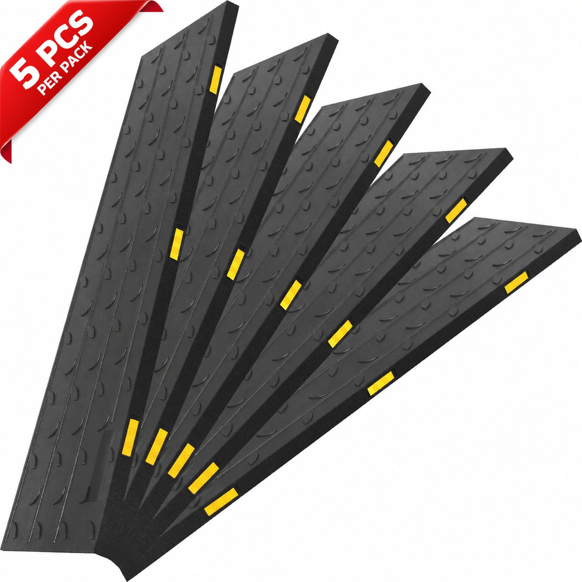 Anti-Slip Rubber Stair Treads with Reflector & Self-Adhesive Tape 5PCS - 5 PCS per pack