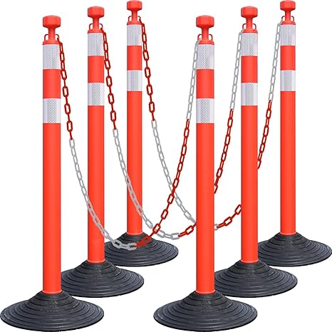 Delineator Post With Chain 6PCS