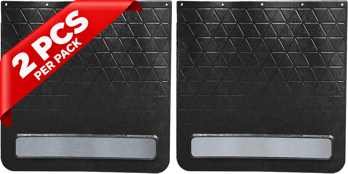Rubber Mud Flaps with Adjustable Hitch-Mounted System - comparison view