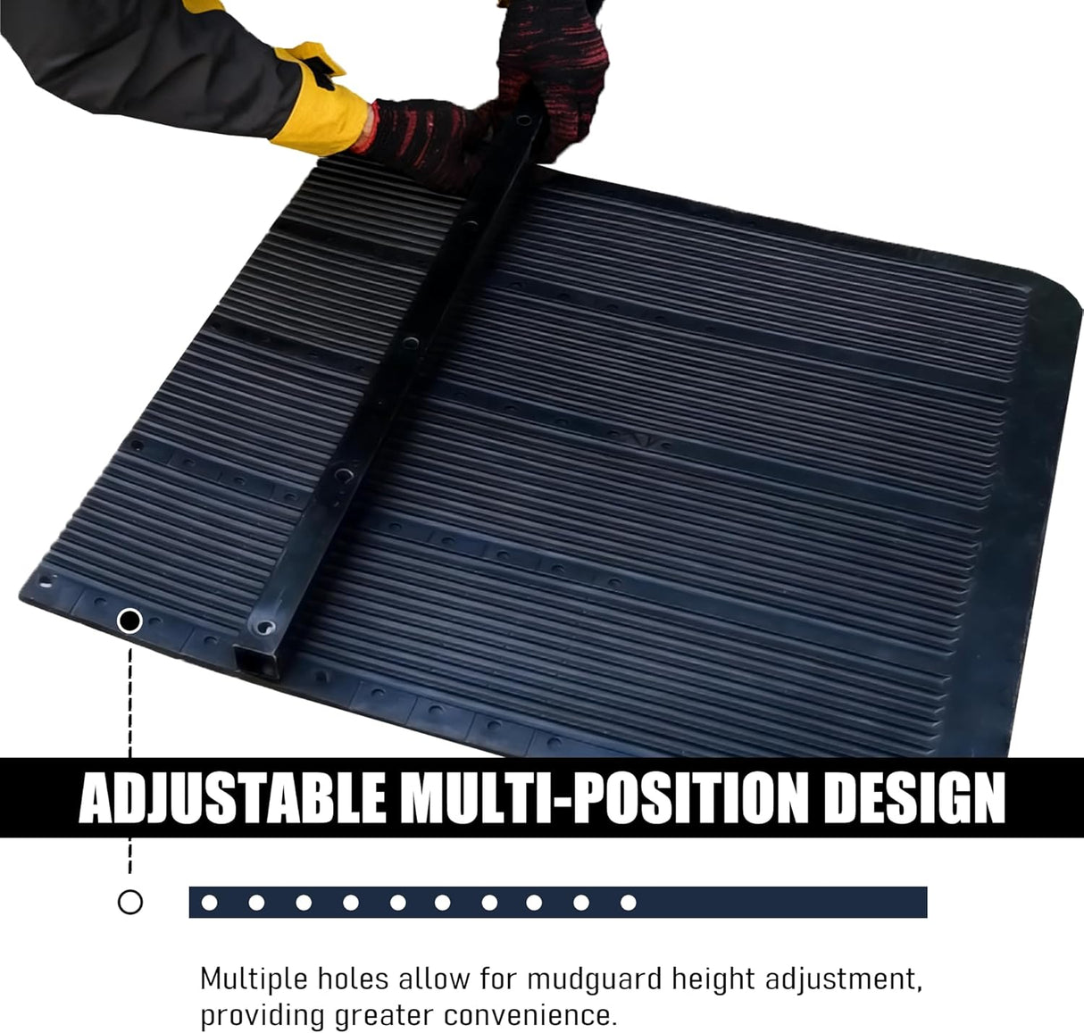 Rubber Mud Flap and Adjustable Hitch-Mounted System