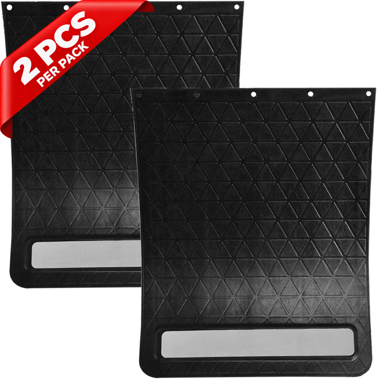 Rubber Mud Flaps with Adjustable Hitch-Mounted System - mounted installation