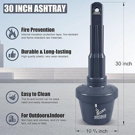 Outdoor AshTray Cigarette Butt Receptacle Disposal