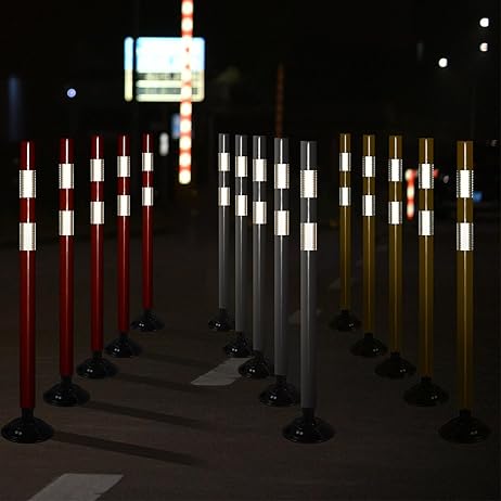 Flexible Surface Mount Delineator Post - Durable Traffic Safety Post for Parking Lots, Construction Zones, and Roadway Marking - Easy to Install, High Visibility, Impact-Resistant